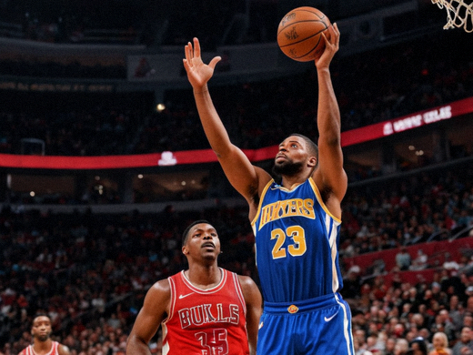 NBA篮球比赛现场球员投篮与防守画面,球友体育NBA直播资讯配图